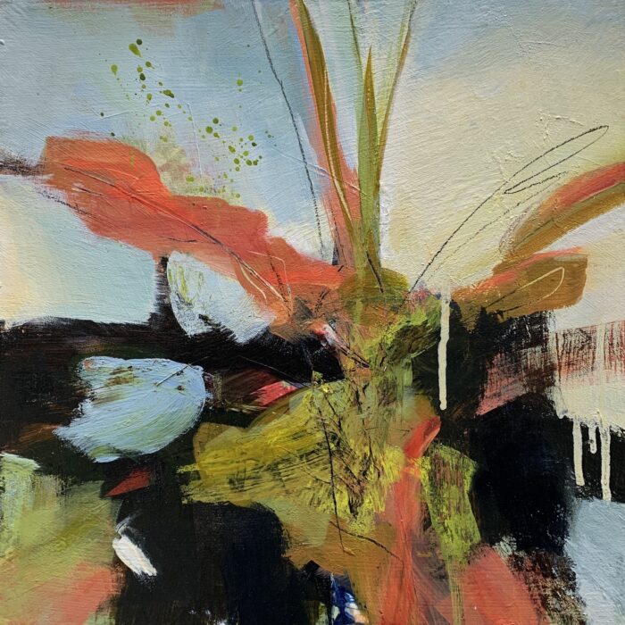 The movement of the green and orange shapes in this painting reminded me of the feverish bursting of Spring.